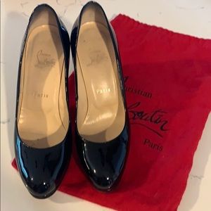 Christian Louboutin black patent leather heels